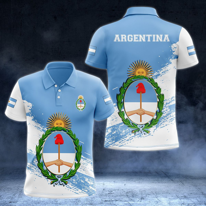 AIO Pride - Argentina Coat Of Arms - New Version Unisex Adult Polo Shirt
