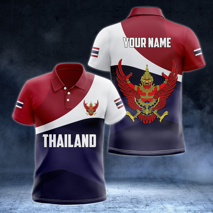 AIO Pride - Customize Thailand Coat Of Arms Flag Special - New Version Over Print Polo Shirt
