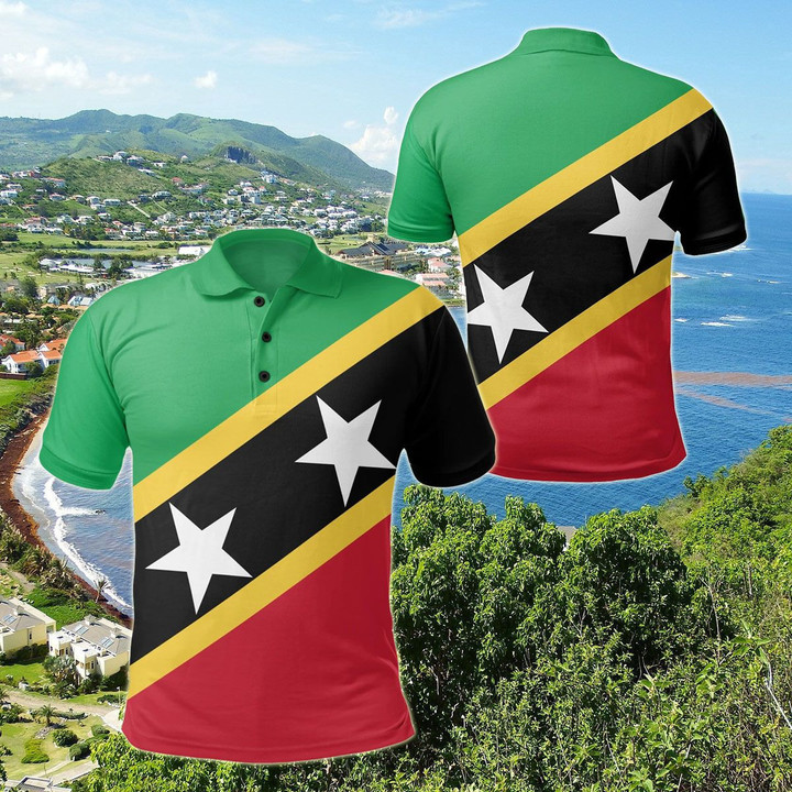 AIO Pride - Saint Kitts and Nevis Flag Style Unisex Adult Polo Shirt