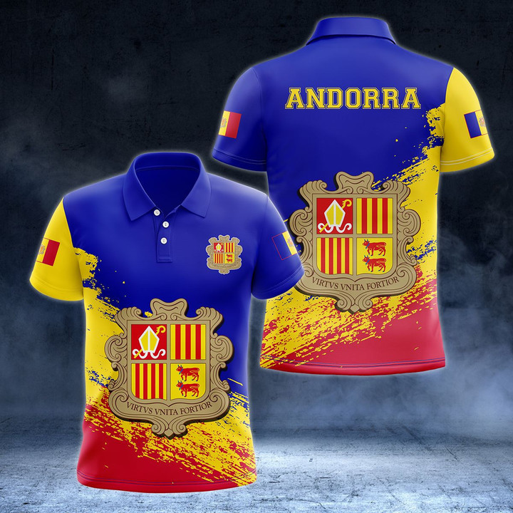 AIO Pride - Andorra Coat Of Arms - New Version Unisex Adult Polo Shirt