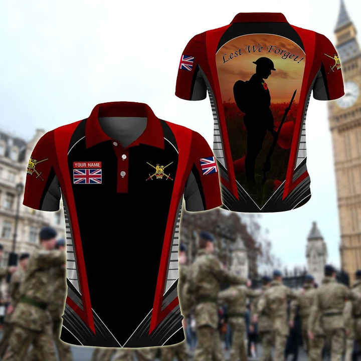 AIO Pride - Customize British Army Veteran Anzac Day Lest We Forget Unisex Adult Polo Shirt