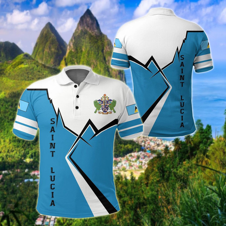 AIO Pride - Saint Lucia Lightning Unisex Adult Polo Shirt