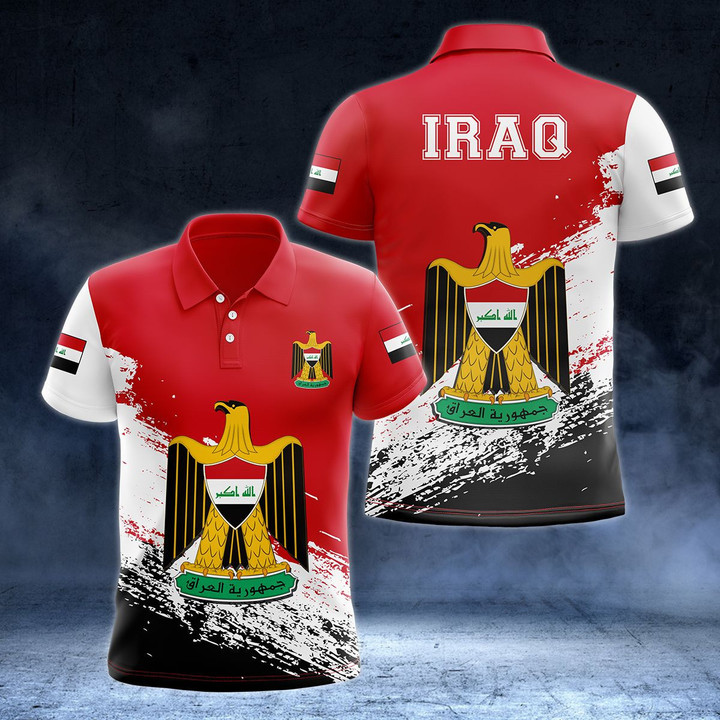 AIO Pride - Iraq Coat Of Arms - New Version Unisex Adult Polo Shirt