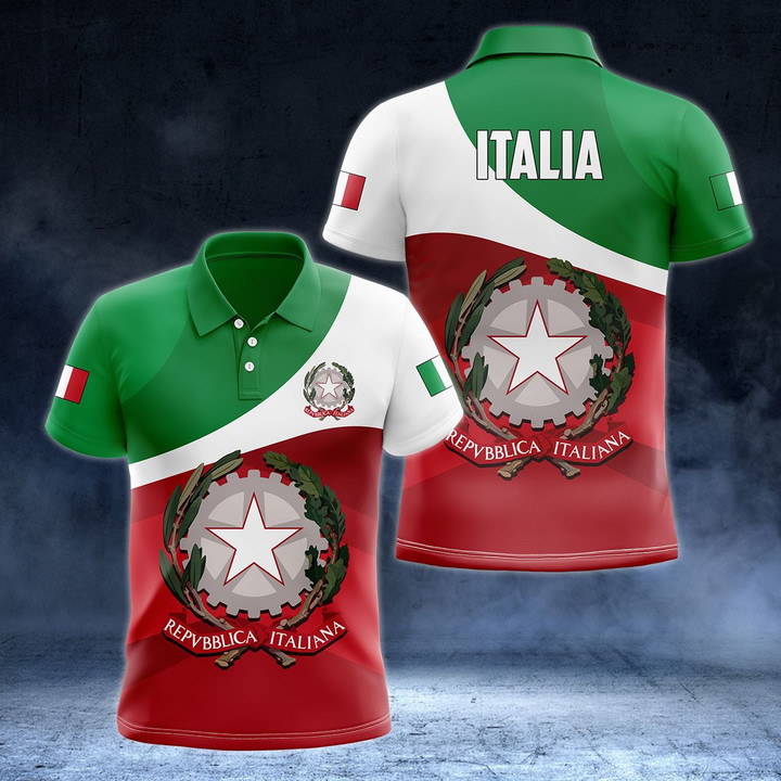 AIO Pride - Italia Coat Of Arms Flag Special - New Version Unisex Adult Polo Shirt