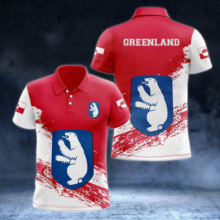 AIO Pride - Greenland Coat Of Arms - New Version Unisex Adult Polo Shirt