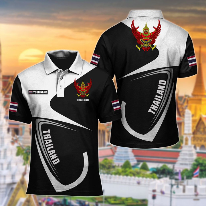 AIO Pride - Customize Thailand Coat Of Arms & Flag Unisex Adult Polo Shirt