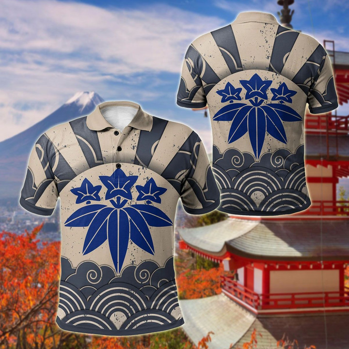 AIO Pride - Japanese Minamoto Family Crest - Kamon Unisex Adult Polo Shirt