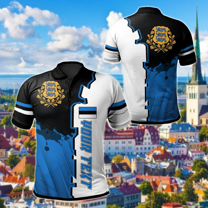 AIO Pride - Customize Estonia Flag Crack Style Unisex Adult Polo Shirt