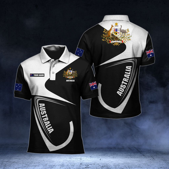 AIO Pride - Customize Australia Coat Of Arms & Flag Unisex Adult Polo Shirt