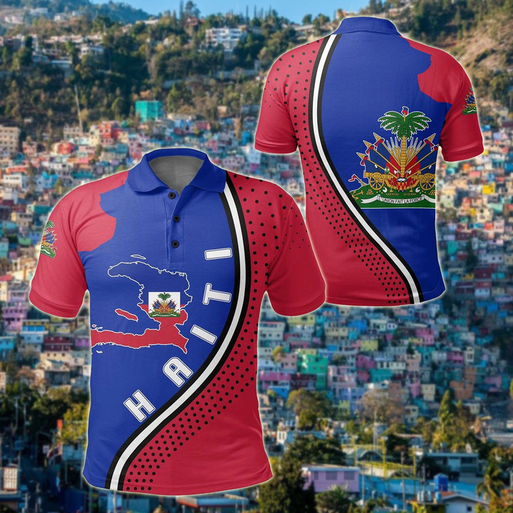 AIO Pride - Haiti With Map Generation II Unisex Adult Polo Shirt
