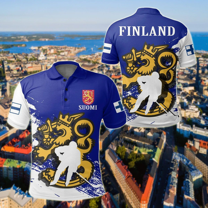 AIO Pride - (Suomi) Finland Hockey Unisex Adult Polo Shirt