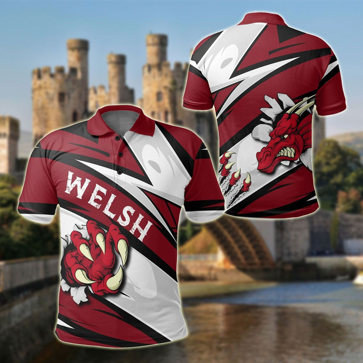 AIO Pride - Wales Bloody Dragon Of Welsh - Lode Style Unisex Adult Polo Shirt