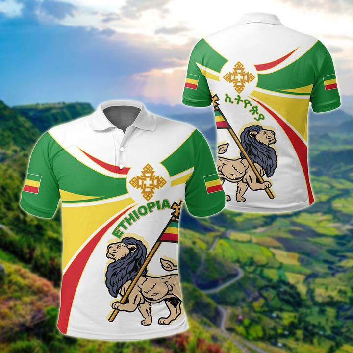 AIO Pride - Ethiopia Round Lion Ver02 Unisex Adult Polo Shirt