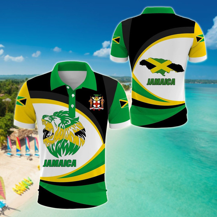 AIO Pride - Jamaica Strong Flag Lion Unisex Adult Polo Shirt