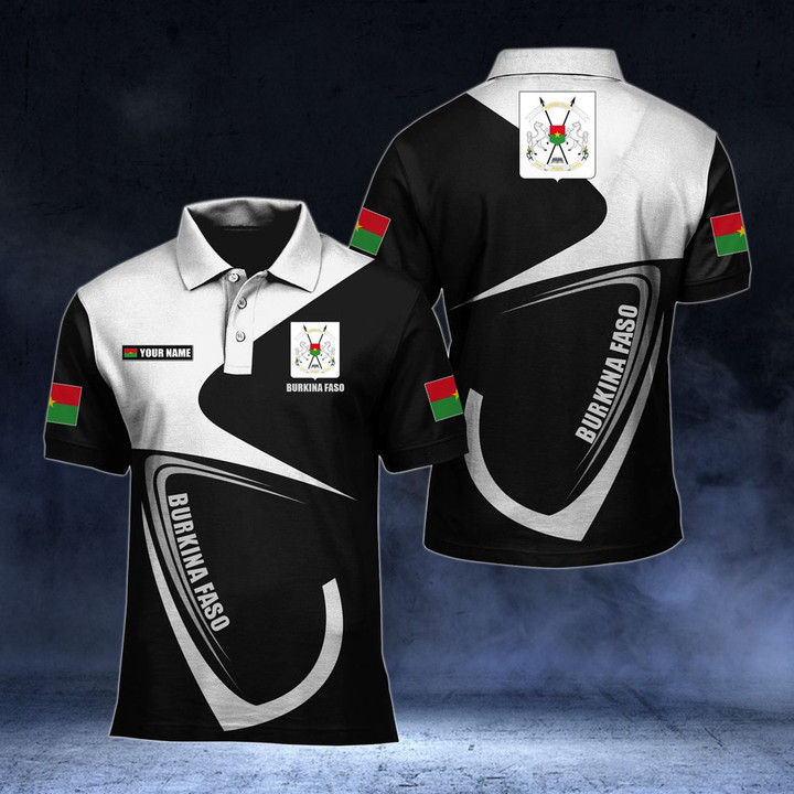 AIO Pride - Customize Burkina Faso Coat Of Arms & Flag Unisex Adult Polo Shirt
