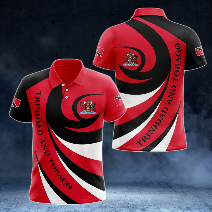 AIO Pride - Trinidad And Tobago Coat Of Arms - Whirlpool Style Unisex Adult Polo Shirt