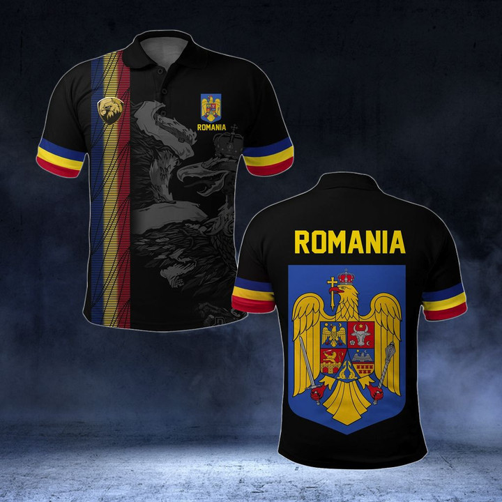 AIO Pride - Romania Coat Of Arms Unisex Adult Polo Shirt