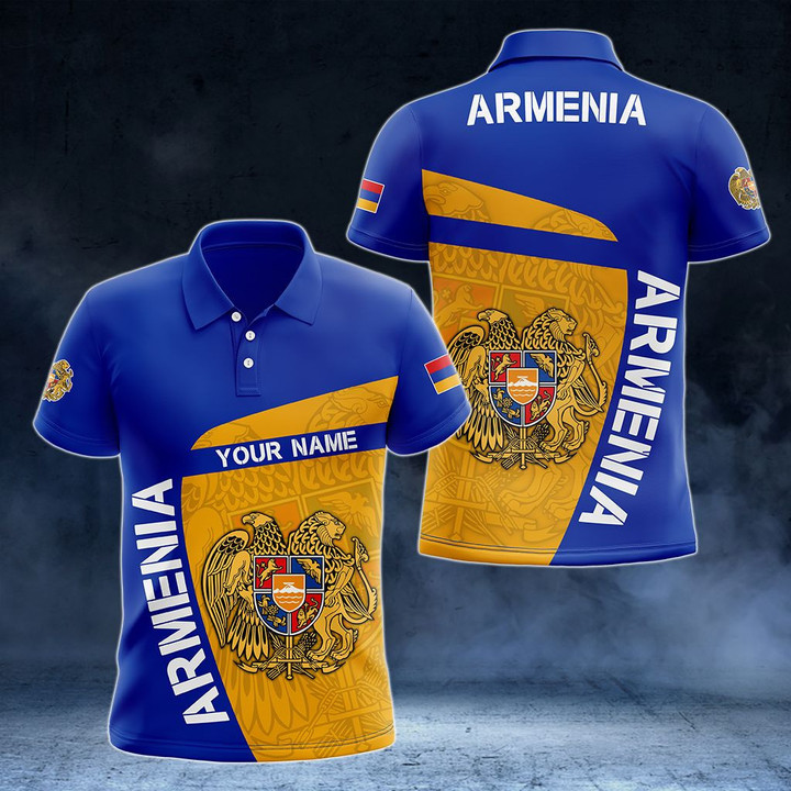 AIO Pride - Customize Armenia Coat Of Arms - Premium Style Unisex Adult Polo Shirt