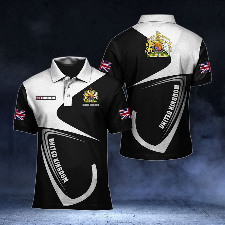 AIO Pride - Customize United Kingdom Coat Of Arms & Flag Unisex Adult Polo Shirt