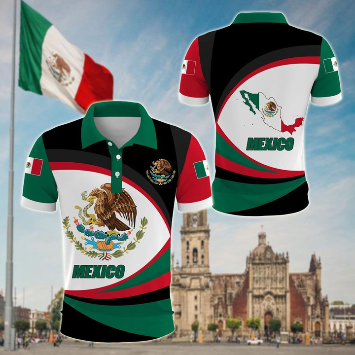 AIO Pride - Mexico Strong Flag Unisex Adult Polo Shirt