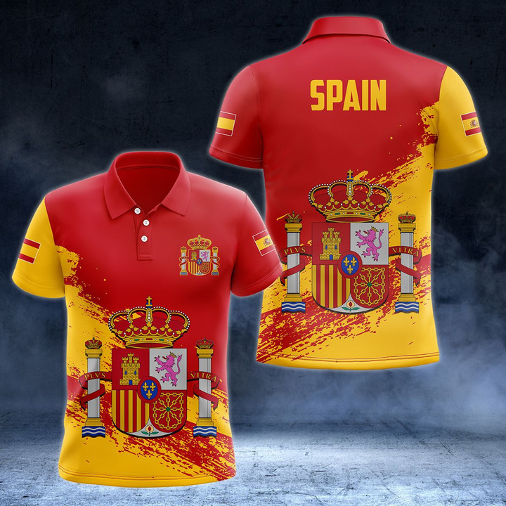 AIO Pride - Spain Coat Of Arms - New Version Unisex Adult Polo Shirt