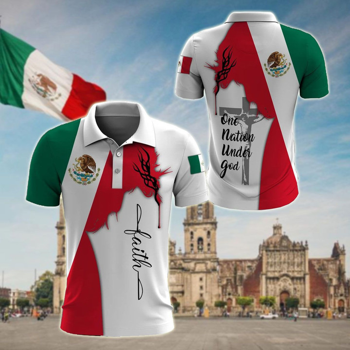 AIO Pride - Jesus Mexico Faith Unisex Adult Polo Shirt