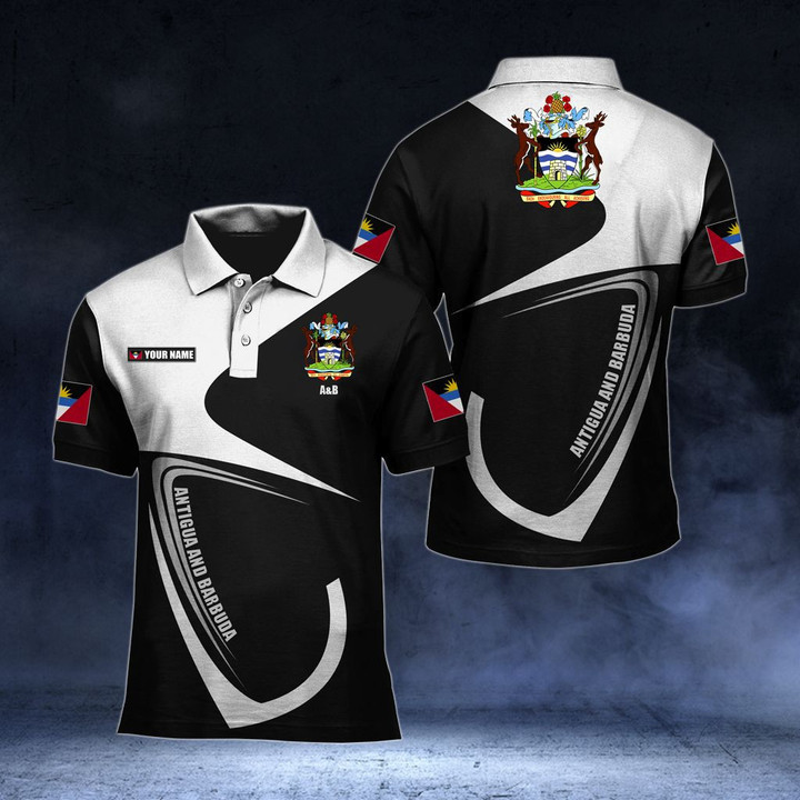 AIO Pride - Customize Antigua And Barbuda Coat Of Arms & Flag Unisex Adult Polo Shirt