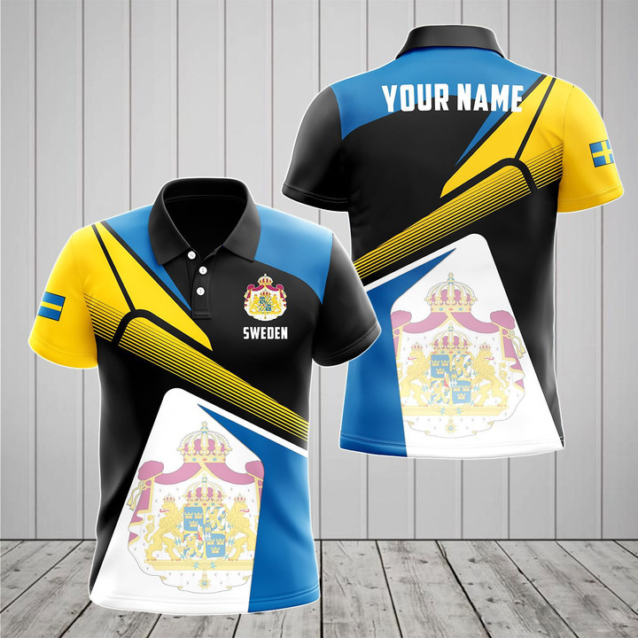 AIO Pride - Customize Sweden Proud With Coat Of Arms V2 Unisex Adult Polo Shirt