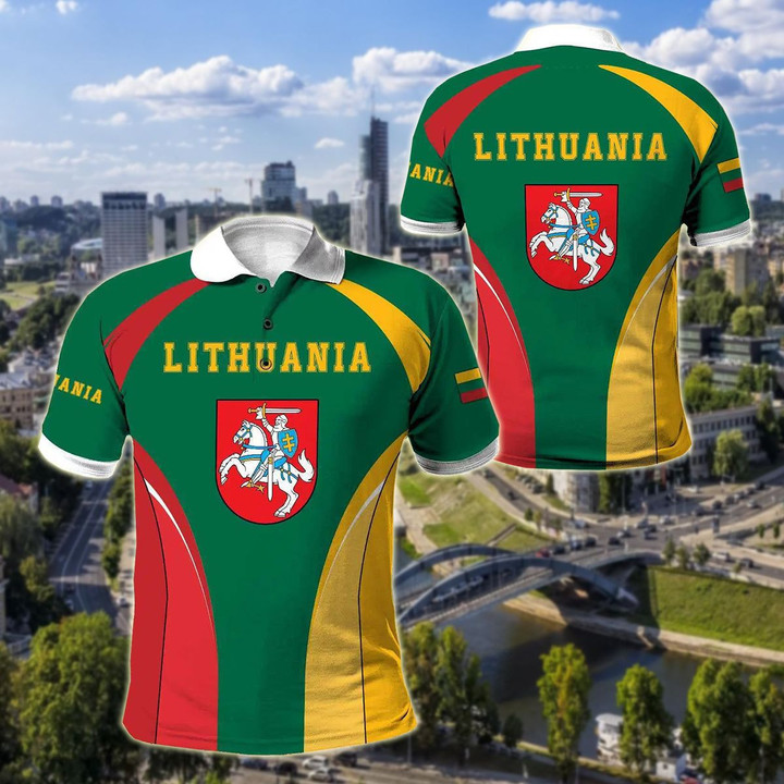 AIO Pride - Lithuania Coat Of Arms Style Unisex Adult Polo Shirt