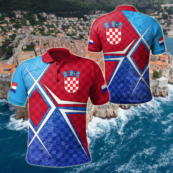AIO Pride - Croatia National Flag Unisex Adult Polo Shirt