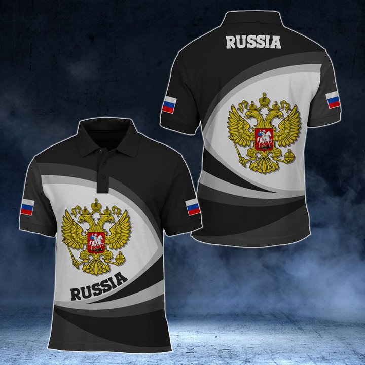 AIO Pride - Russia Coat Of Arms Map - New Form Unisex Adult Polo Shirt