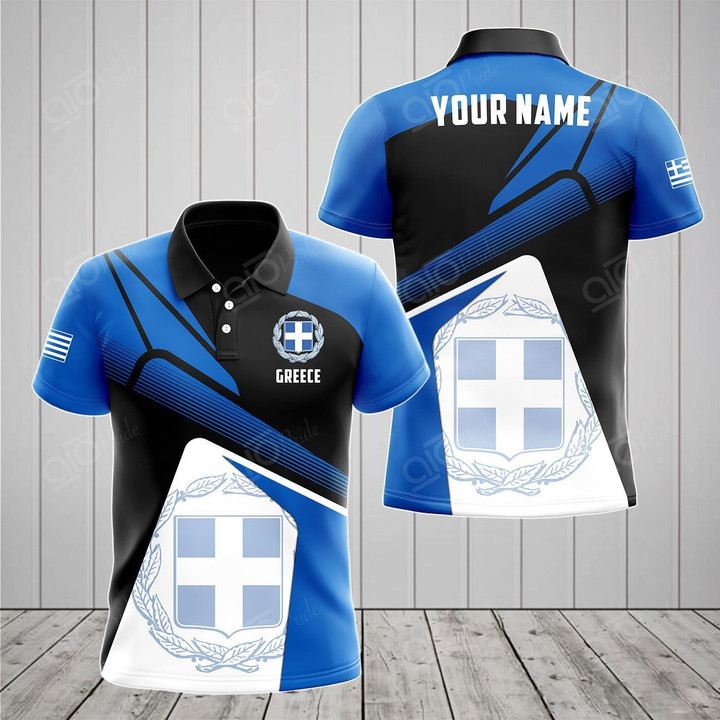 AIO Pride - Customize Greece Proud With Coat Of Arms V2 Unisex Adult Polo Shirt
