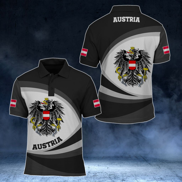 AIO Pride - Austria Coat Of Arms Map - New Form Unisex Adult Polo Shirt