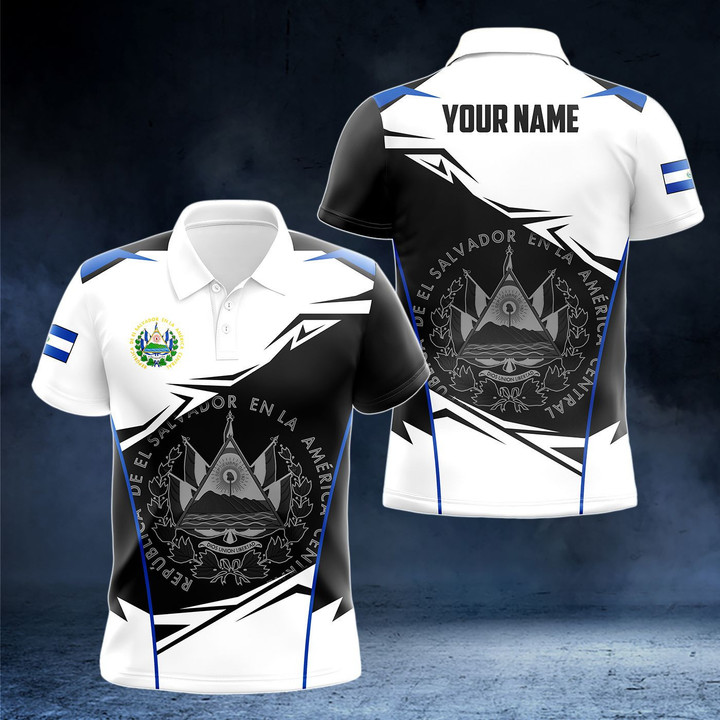 AIO Pride - Customize El Salvador Pround Coat Of Arms Special Pattern Unisex Adult Polo Shirt