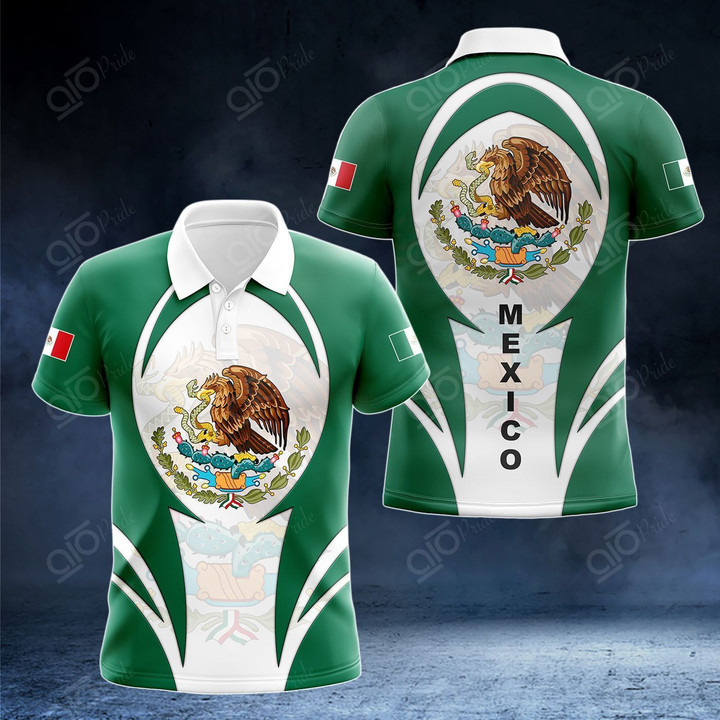 AIO Pride - Mexico Coat Of Arms 3D Form Unisex Adult Polo Shirt