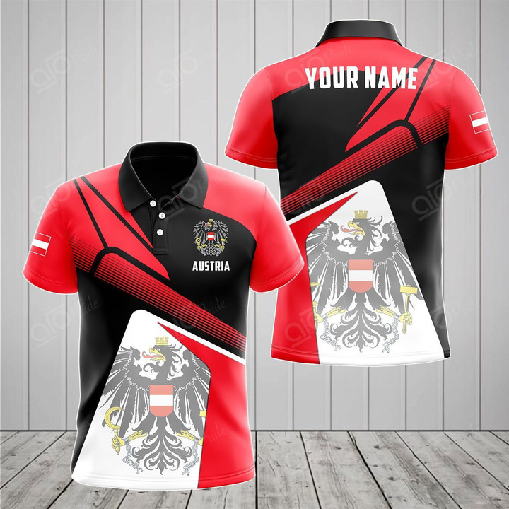 AIO Pride - Customize Austria Proud With Coat Of Arms V2 Unisex Adult Polo Shirt