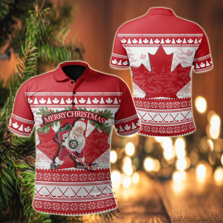 AIO Pride - Canada Santa Claus Play Hockey Unisex Adult Polo Shirt