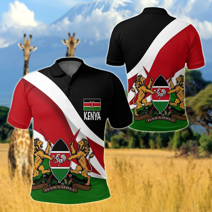 AIO Pride - Kenya Impressive Flag Unisex Adult Polo Shirt
