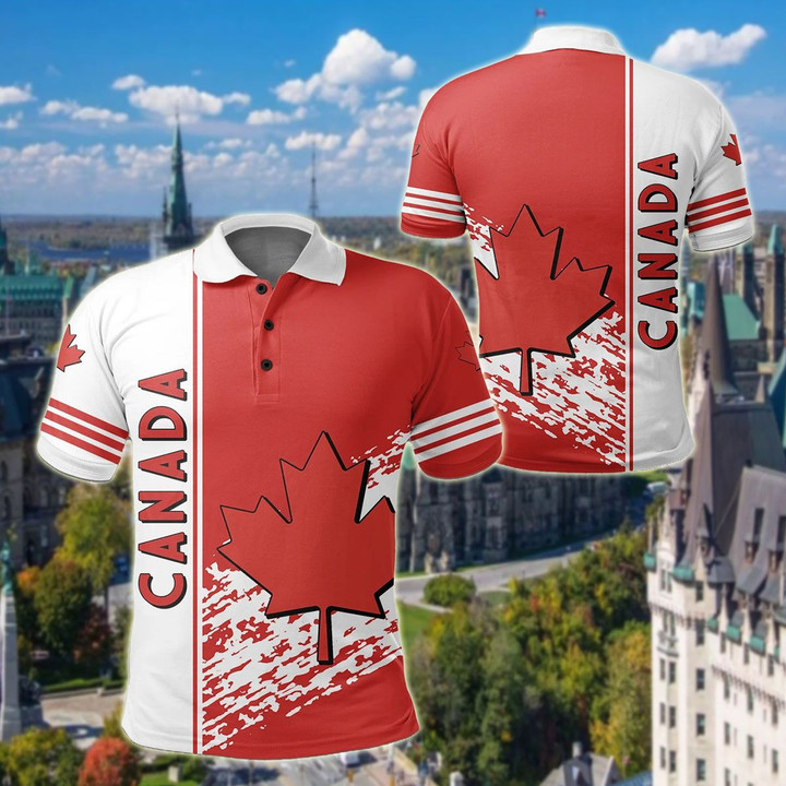 AIO Pride - Canada Coat Of Arms Quarter Style Unisex Adult Polo Shirt