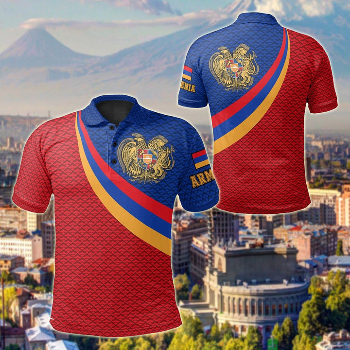 AIO Pride - Armenia Coat Of Arms And Flag Color Unisex Adult Polo Shirt