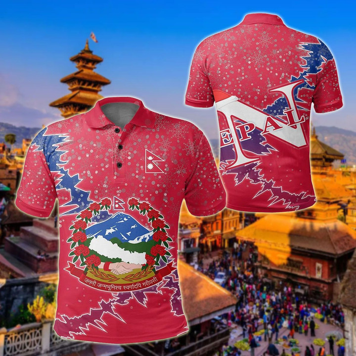 AIO Pride - Nepal Christmas Coat Of Arms X Style Unisex Adult Polo Shirt