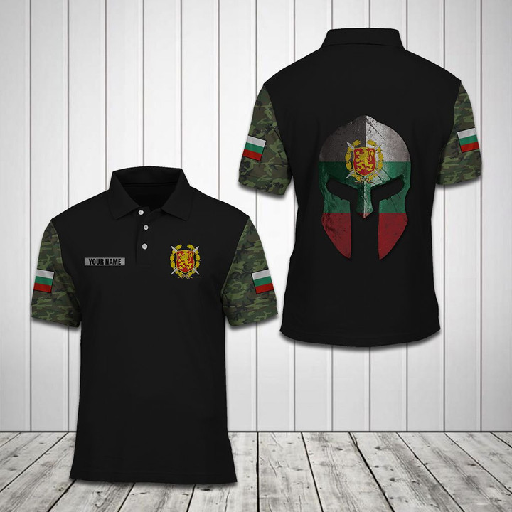 AIO Pride - Customize Bulgarian Army Symbol Camo - Spartan Helmet Unisex Adult Polo Shirt