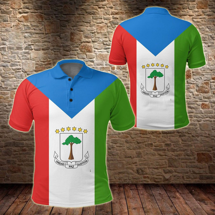 AIO Pride - Equatorial Guinea Flag Unisex Adult Polo Shirt