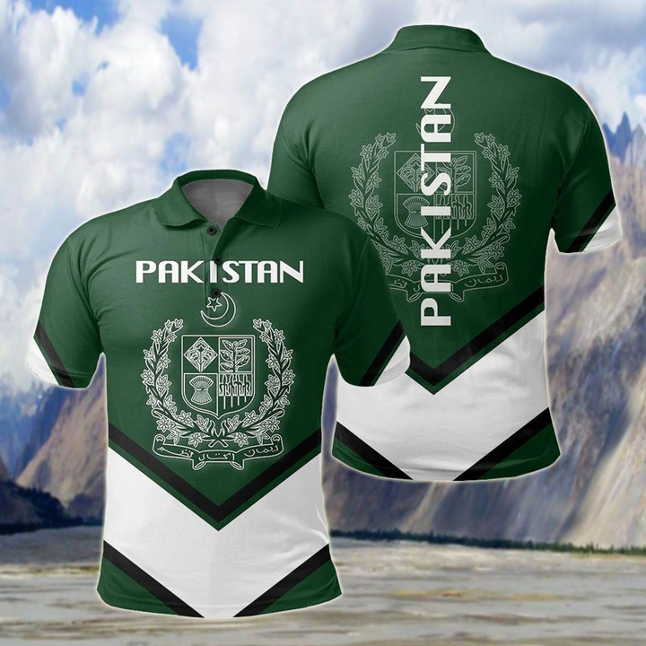 AIO Pride - Pakistan Coat Of Arms Lucian Style Unisex Adult Polo Shirt