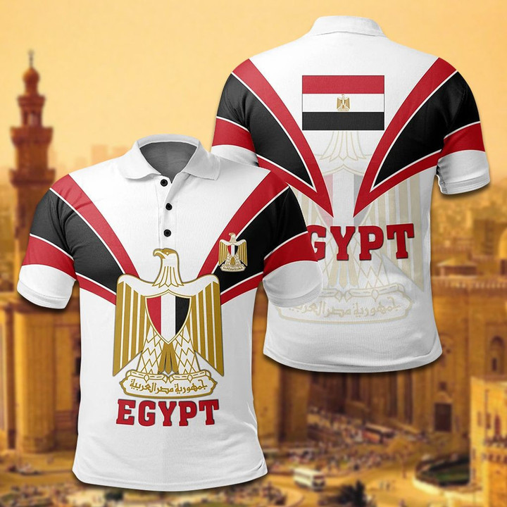 AIO Pride - Egypt Coat Of Arms - White Unisex Adult Polo Shirt