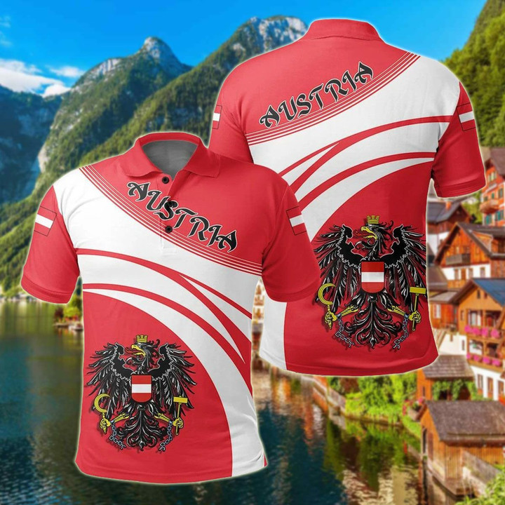 AIO Pride - Austria Coat Of Arms Cricket Style Unisex Adult Polo Shirt