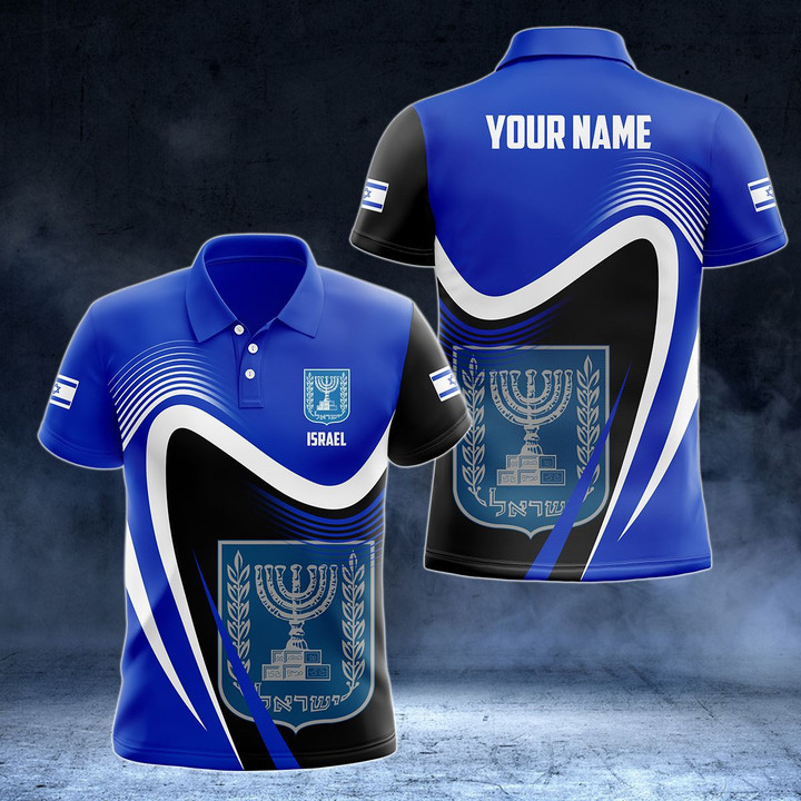 AIO Pride - Customize Israel Version Flag Color Unisex Adult Polo Shirt