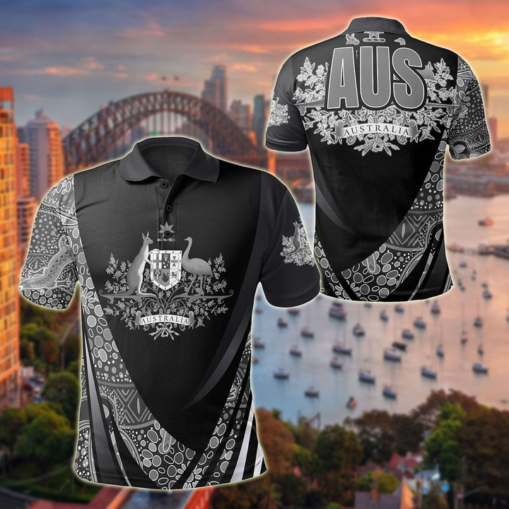 AIO Pride - Australia Coat Of Arms Aboriginal Patterns Unisex Adult Polo Shirt
