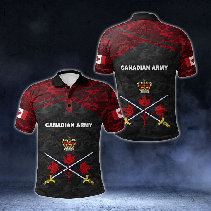 AIO Pride - Canadian Army Red Camo Unisex Adult Polo Shirt