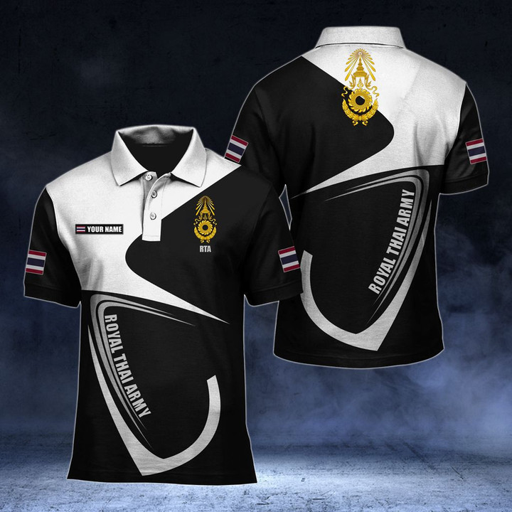 AIO Pride - Customize Royal Thai Army Symbol & Flag Unisex Adult Polo Shirt